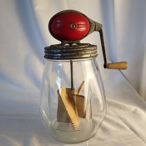 Dazey Red Football Butter Churn Original 4qt No 4 Made in St. Louis Mo USA